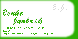 benke jambrik business card